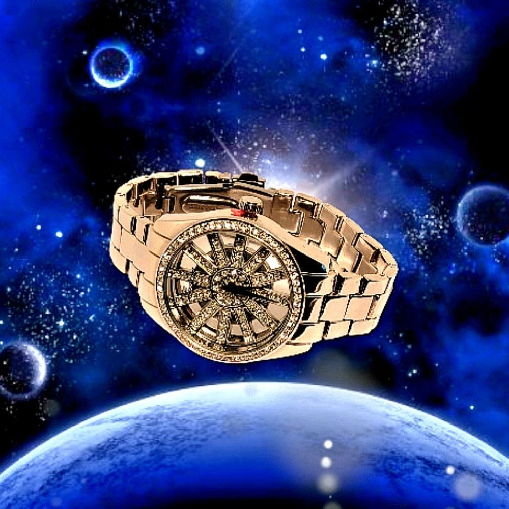 Silver Ladies Iced out watch by Geneva Platinum w/ CZ Stones